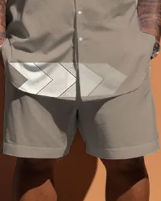 Men's Plus Size Simple Geometric Short-Sleeved Shirt And Shorts Set sold by Biggmans product image thumbnail 3