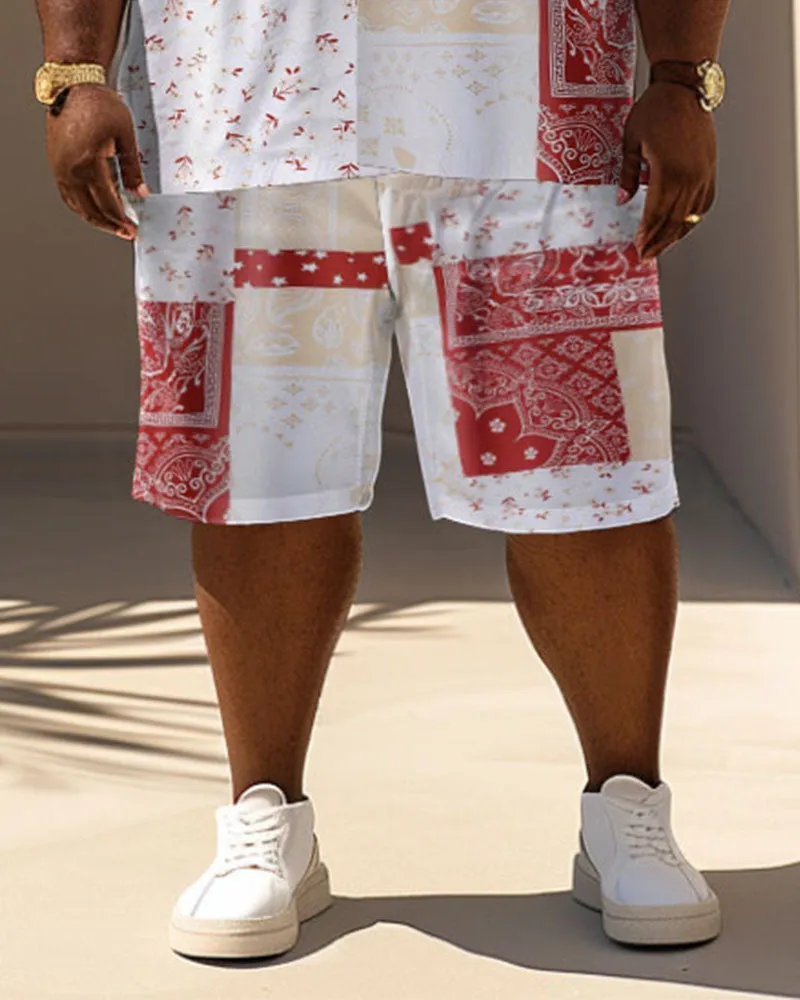 Men's Plus Size Casual Holiday Paisley Print Short Sleeve Shirt Shorts Suit sold by Biggmans product image thumbnail 4