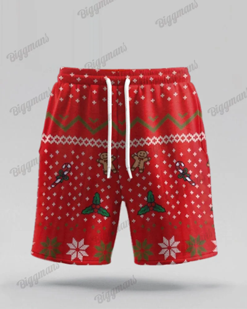 Men's Big & Tall Christmas Red Cartoon Funny Print Short Sleeve Shirt Shorts Set sold by Biggmans product image thumbnail 4