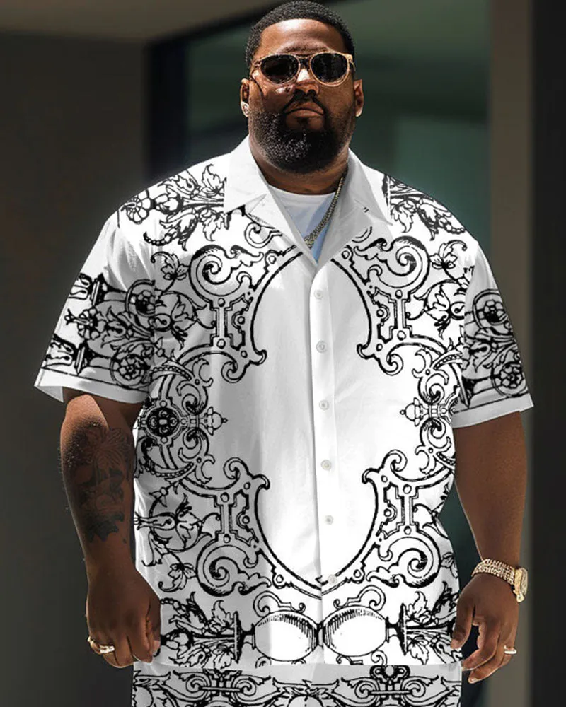 Big Men's Daily Casual Baroque Art Painting Print Shirt Shorts Set sold by Biggmans product image thumbnail 2