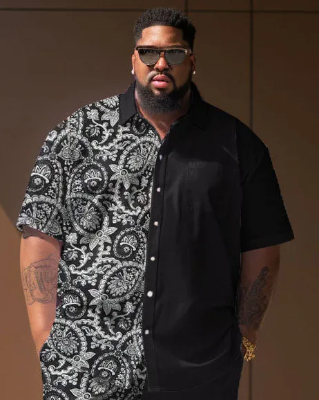 Big Men Casual Vacation Retro Pattern Short Sleeve Shirt Shorts Set sold by Biggmans product image thumbnail 3