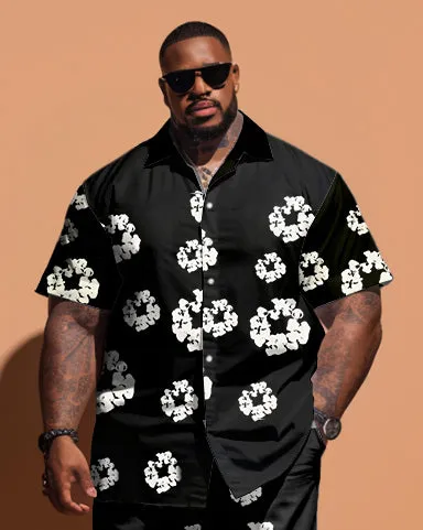 Men's Big & Tall Denim Tears Street Fashion Flower Pattern Print Short Sleeve Shirt Shorts Set sold by Biggmans product image thumbnail 2