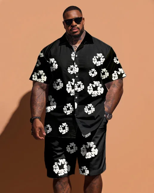 Men's Big & Tall Denim Tears Street Fashion Flower Pattern Print Short Sleeve Shirt Shorts Set sold by Biggmans