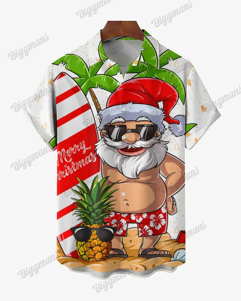 Men's Big and Tall Santa's Beach Vacation Short Sleeve Shirt Shorts Set sold by Biggmans product image thumbnail 2