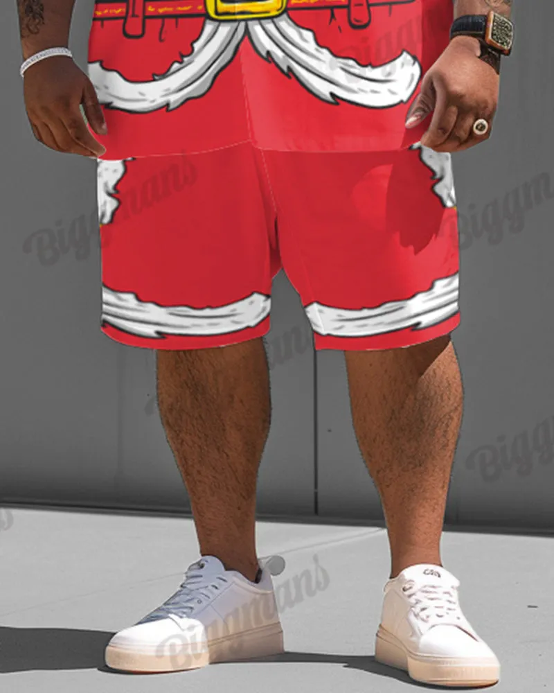 Big Guys Christmas Santa Claus Cosplay Shirt Shorts 2-Piece Set sold by Biggmans product image thumbnail 5