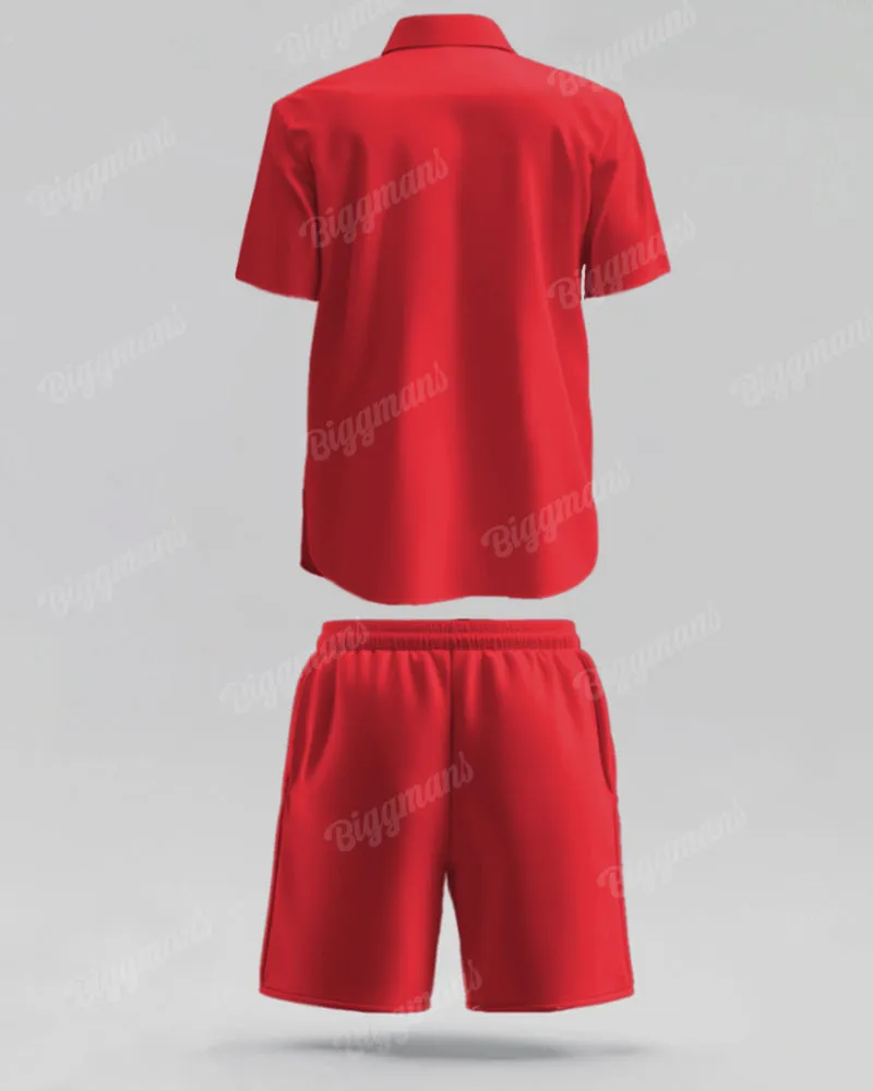 Big Guys Christmas Santa Claus Cosplay Shirt Shorts 2-Piece Set sold by Biggmans product image thumbnail 3