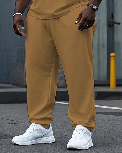 Big Men's Simple Retro Triangle Pattern Printed Short Sleeve T-shirt Pants 2-Piece Set sold by Biggmans product image thumbnail 3