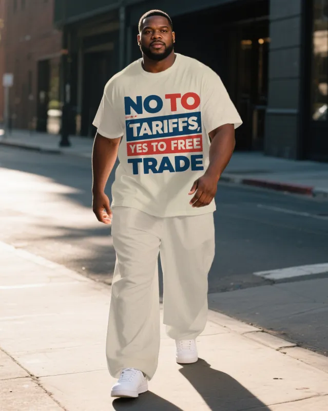 Men's Big & Tall Tariff Theme Funny Saying Printed 2-piece Short Sleeve T-Shirt Pants Suit sold by Biggmans