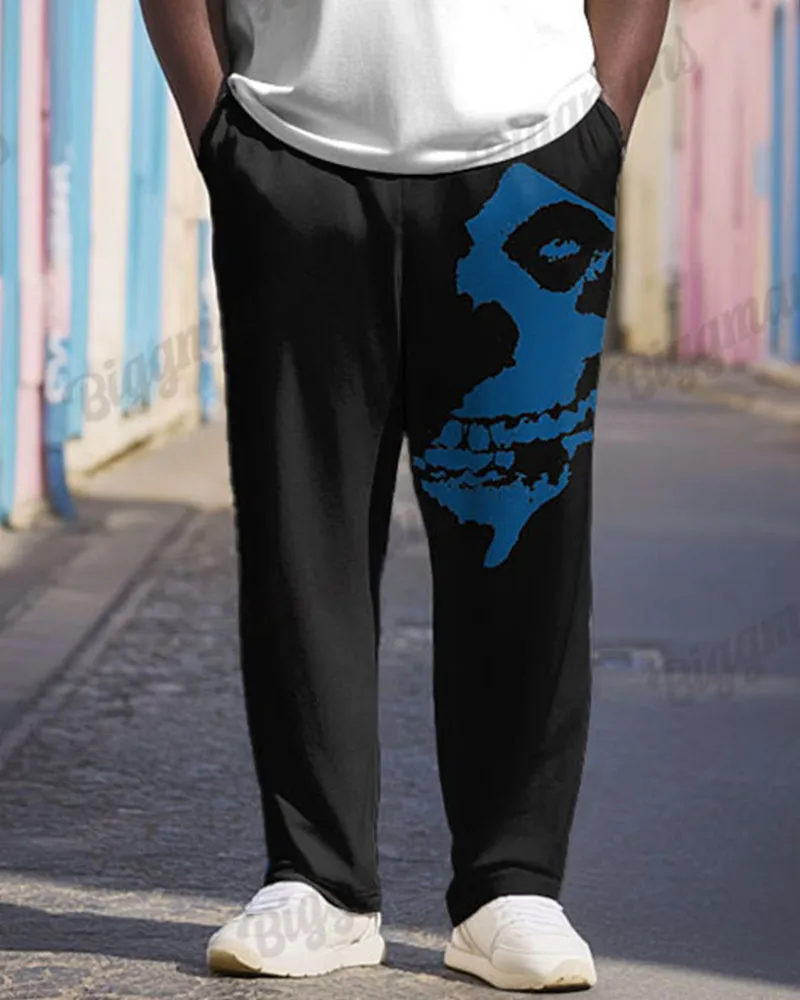 Men's Plus Size Street Fashion Rock Skull Alphabet Print T-Shirt Trousers Suit sold by Biggmans product image thumbnail 3