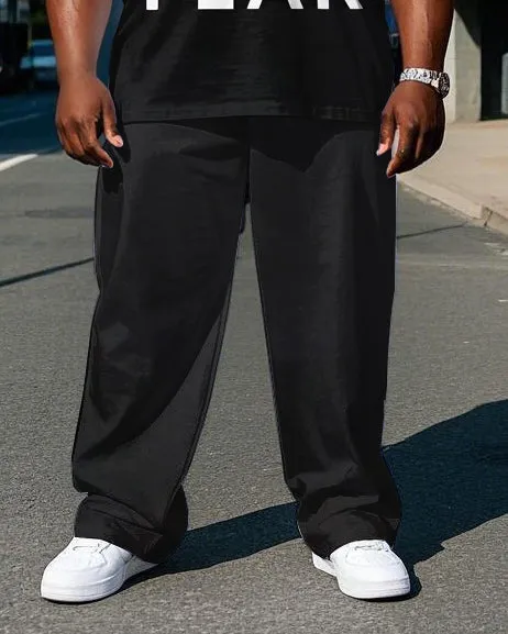 Men's Simple Letter Style FAITH OVER FEAR Short Sleeve T-shirt Pants 2-Piece Set sold by Biggmans product image thumbnail 3