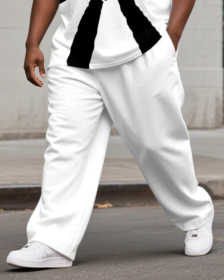 Men's Big & Tall Street Style NEVER SURRENDER Printed Casual Short Sleeve T-shirt Pants Suit sold by Biggmans product image thumbnail 3