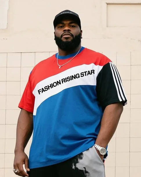 Big Boy's Daily Casual Hierarchical Multi-color Color-matching Crewneck Short-sleeved T-shirt Striped Trousers sold by Biggmans product image thumbnail 2