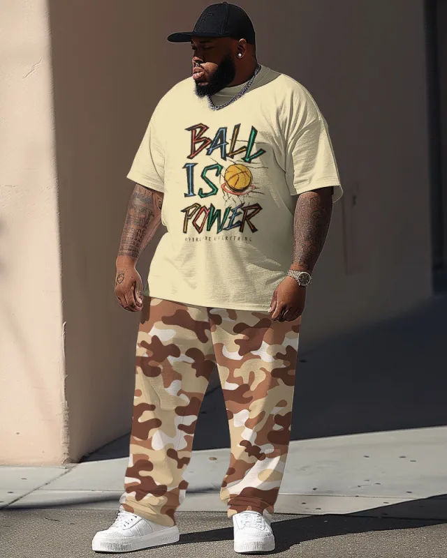 Street Casual Camouflage Basketball Alphabet Print Large Men's Suit sold by Biggmans