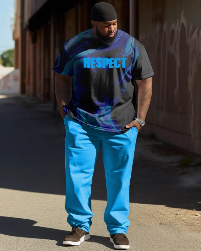 Respect Font Simple Print Large Men's Suit sold by Biggmans