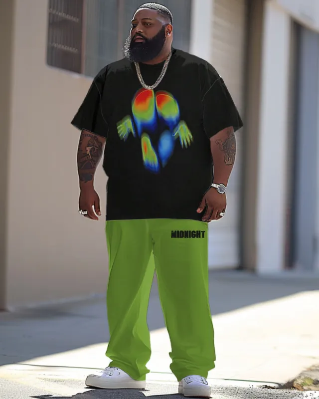 Men's Large Street Casual Thermal Imaging Printed T-Shirt Trousers Suit sold by Biggmans