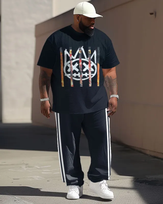 Casual Simple Graffiti Expression Print Men's Large Suit sold by Biggmans