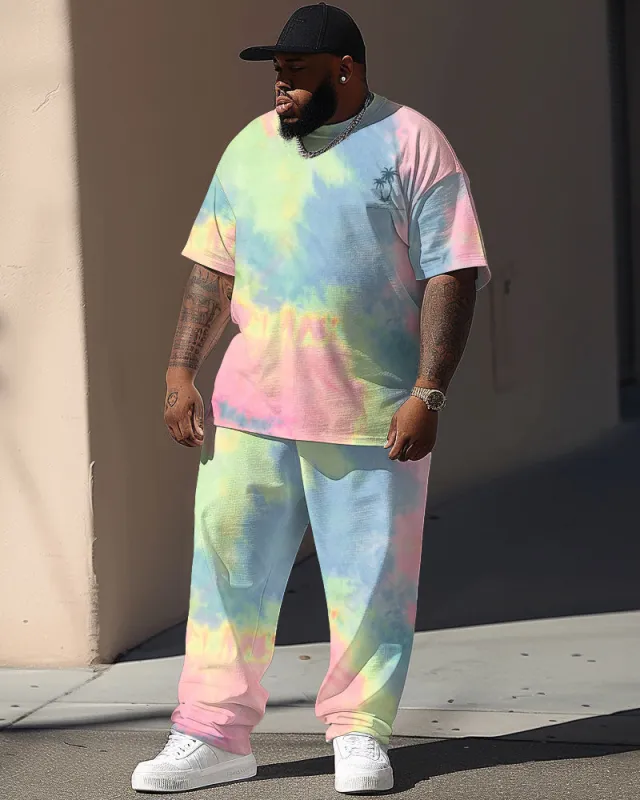 Casual Colorful Pad Dye Coconut Tree Print Men's Large Suit sold by Biggmans