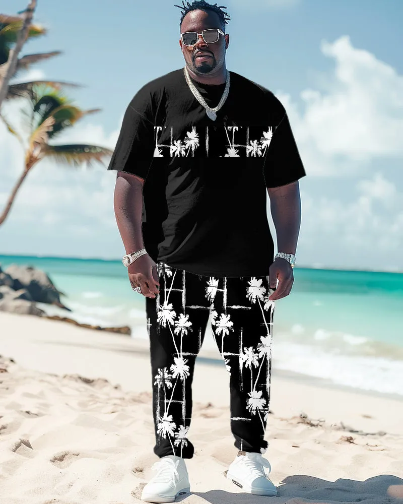 Men's Large Hawaiian Floral Print T-Shirt Pants Suit sold by Biggmans