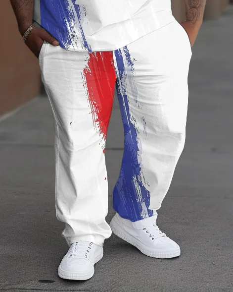 Men's Plus Size Street Fashion Graffiti But God Letter Print T-Shirt Trousers Suit sold by Biggmans product image thumbnail 3