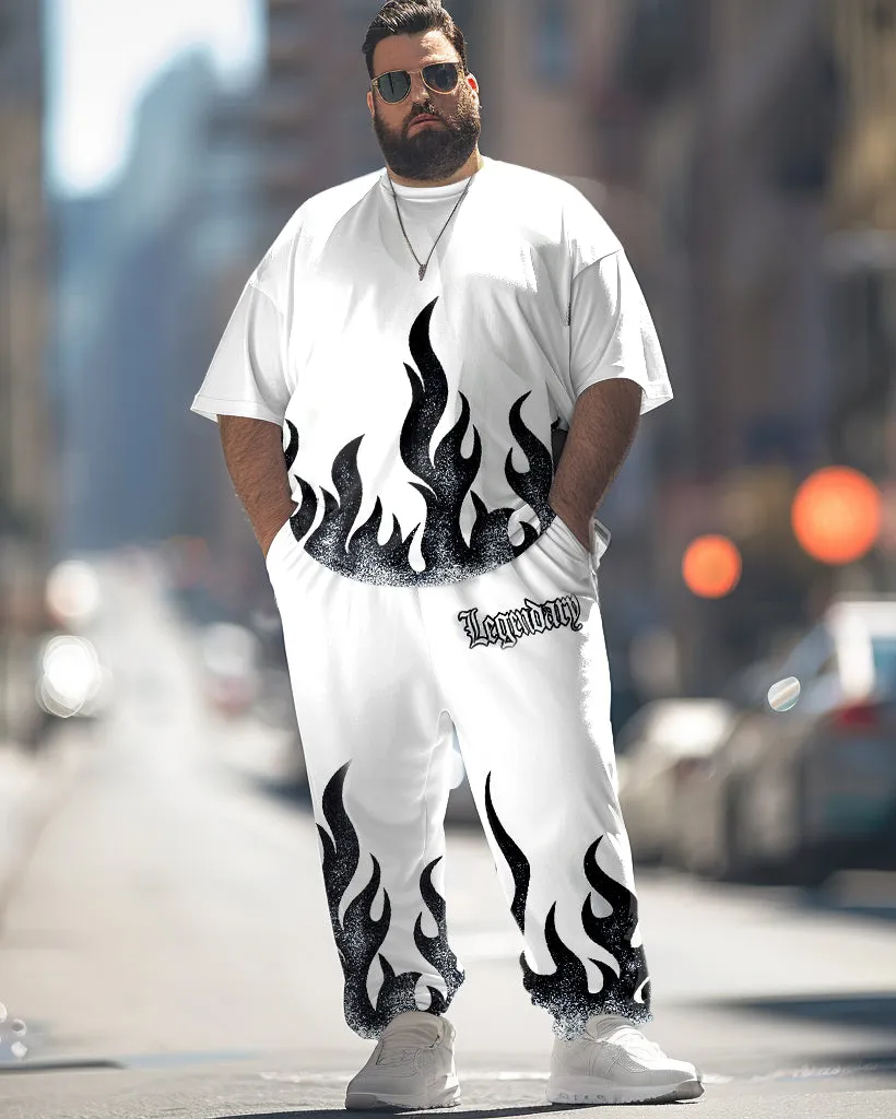 Flame Print T-Shirt Trousers Suit Men's Large sold by Biggmans