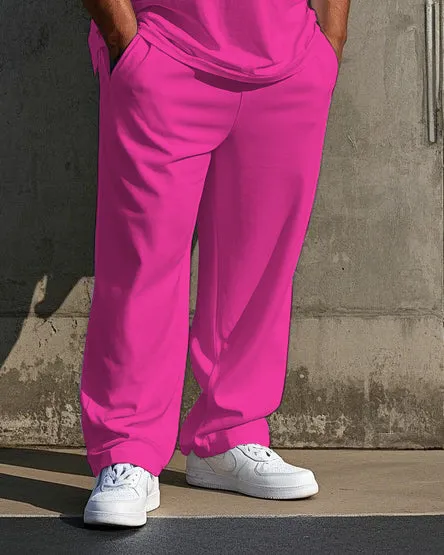 Big Men's Weird Face Cartoon Printed Outdoor 2-Piece Short Sleeve T-shirt Pants Set sold by Biggmans product image thumbnail 3