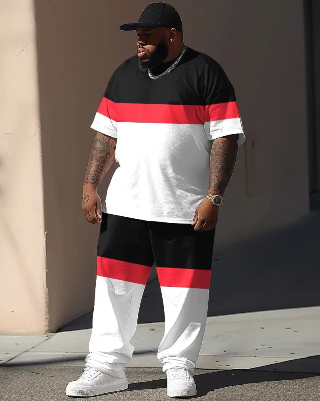 Street Vitality Red And Black Colorblock Print Large Men's Suit sold by Biggmans