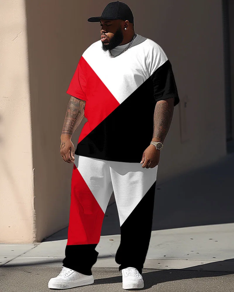 Street Vitality Red And Black Colorblock Print Large Men's Suit sold by Biggmans