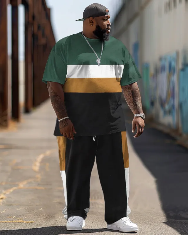 Men's Simple Colorblock Print Large Suit sold by Biggmans