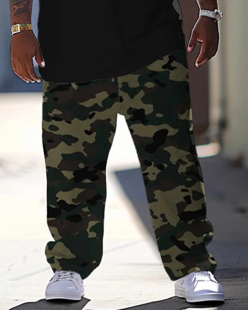 Men's Plus Size Casual Letter Camouflage Print T-Shirt Trousers Suit sold by Biggmans product image thumbnail 3