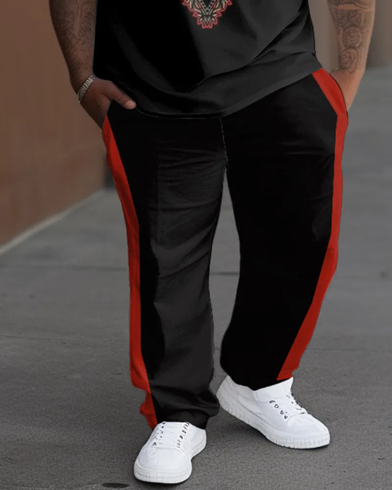 Fashion Geometric Rose Combination Pattern Printing Men's Large T-shirt Trousers Suit sold by Biggmans product image thumbnail 3