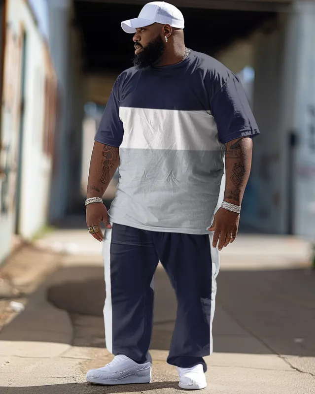 Men's Simple Colorblock Print Large Suit sold by Biggmans