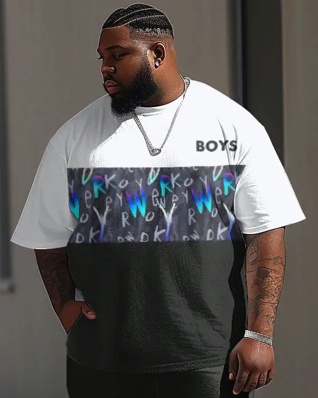 Casual Simple Colorblock Letter Print Men's Large Suit sold by Biggmans product image thumbnail 2