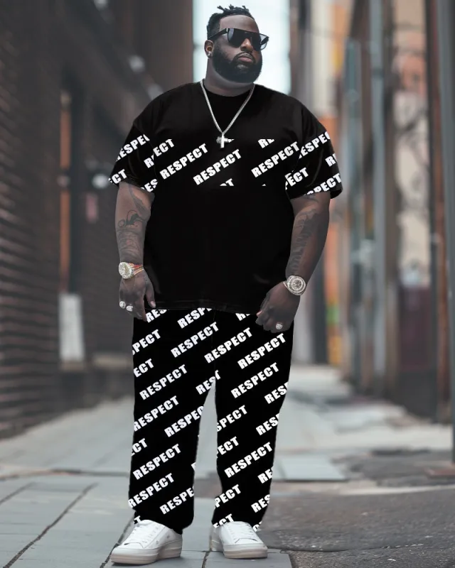 Letter Print T-Shirt Trousers Suit Men's Large sold by Biggmans