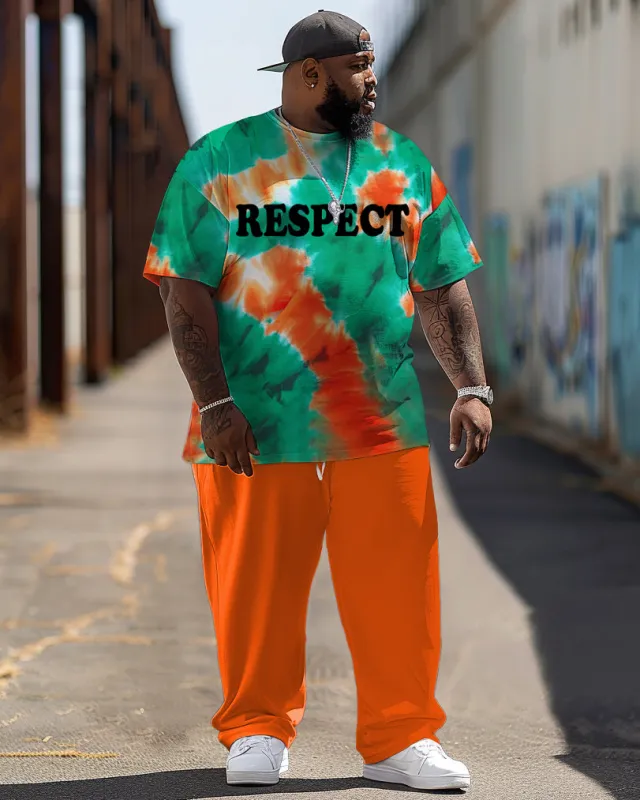 RESPECT Letter Tie-Dye Print Large Men's Suit sold by Biggmans