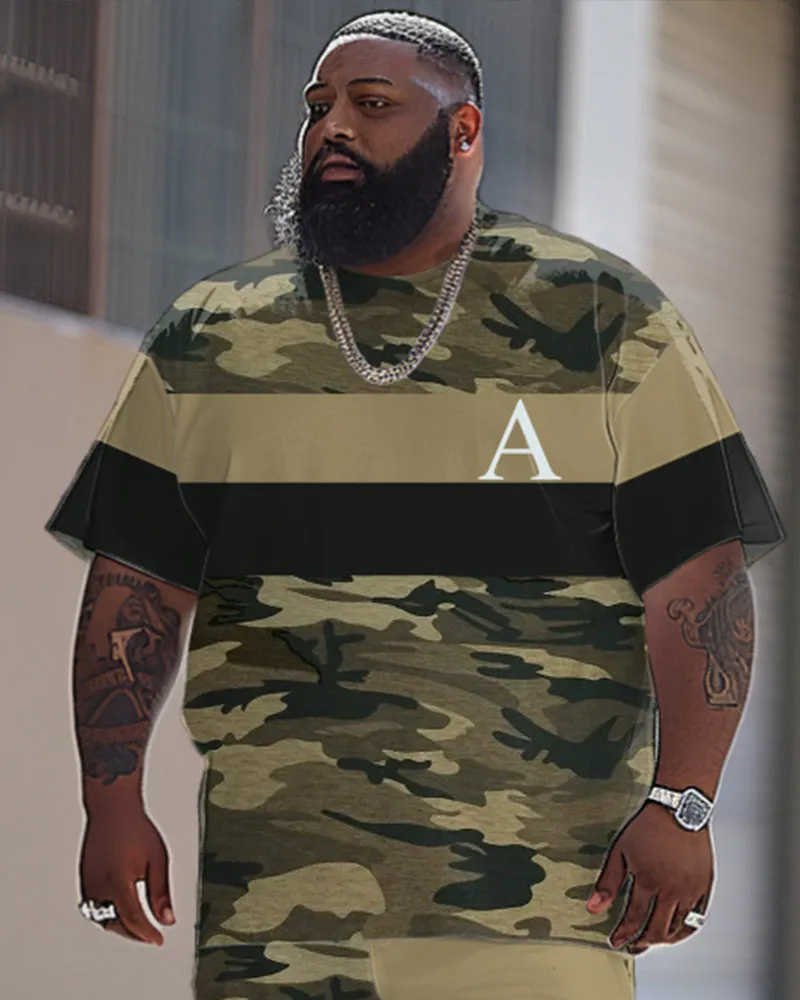 Men's Large Camouflage Patchwork Printed T-shirt Trousers Suit sold by Biggmans product image thumbnail 2