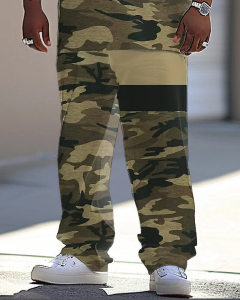 Men's Large Camouflage Patchwork Printed T-shirt Trousers Suit sold by Biggmans product image thumbnail 3