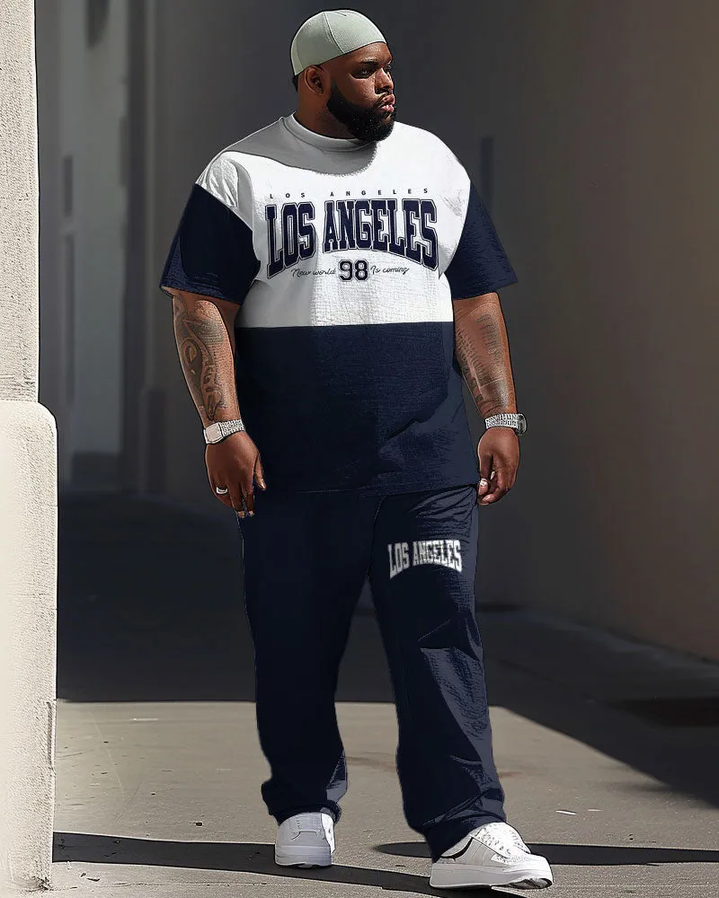 Casual Simple Colorblock Letter Print Men's Large Suit sold by Biggmans