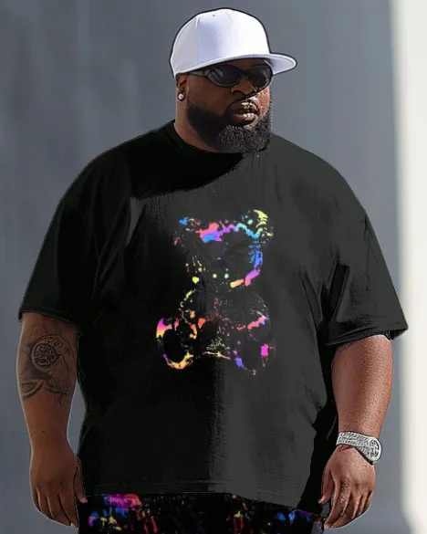 Men's Large Casual Color Ink Print T-Shirt Trousers Suit sold by Biggmans product image thumbnail 2