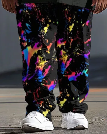 Men's Large Casual Color Ink Print T-Shirt Trousers Suit sold by Biggmans product image thumbnail 3