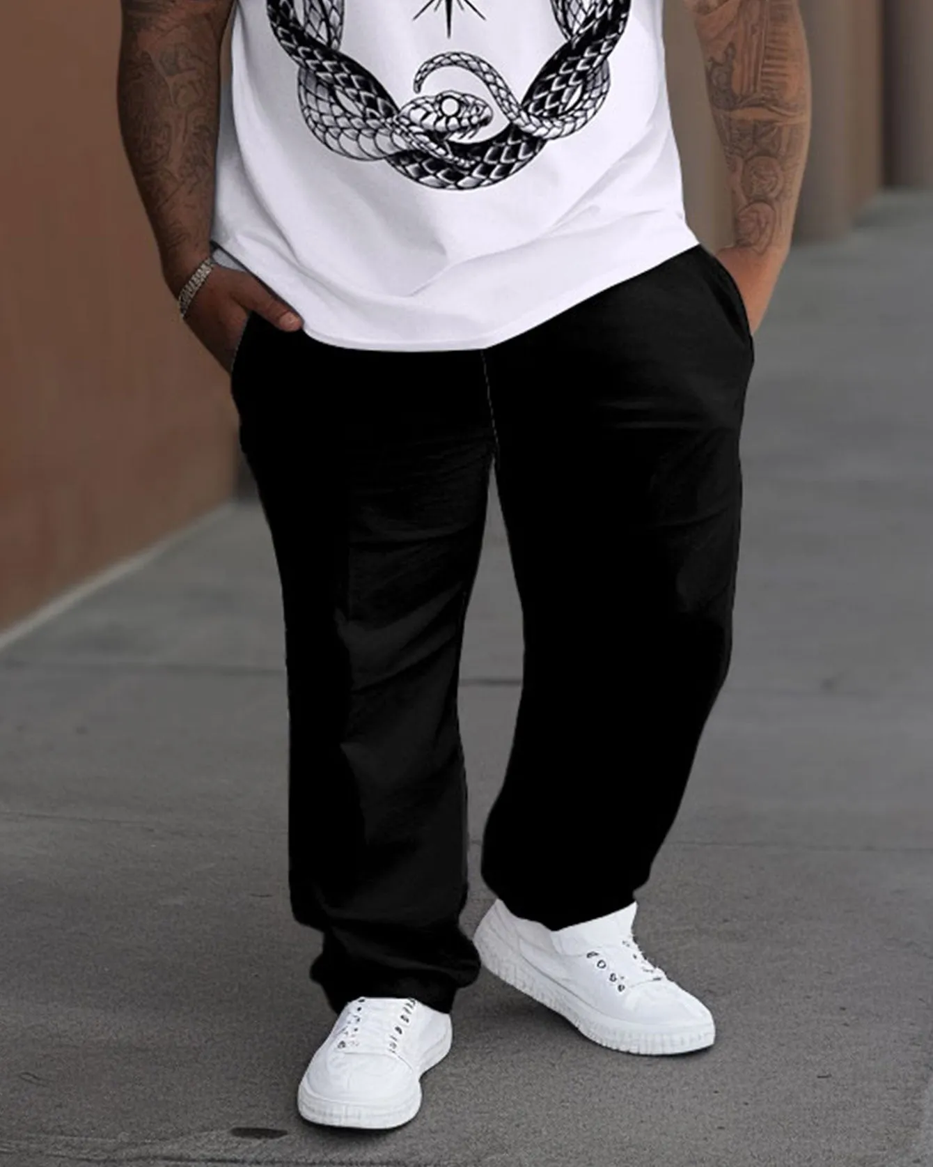 Men's Plus Size Street Fashion Snake Print T-Shirt Trousers Suit sold by Biggmans product image thumbnail 3