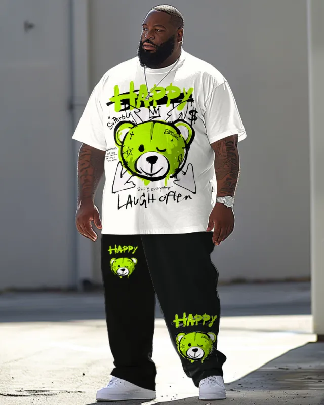 Men's Big & Tall Trendy Printed T-shirt Trousers Set sold by Biggmans