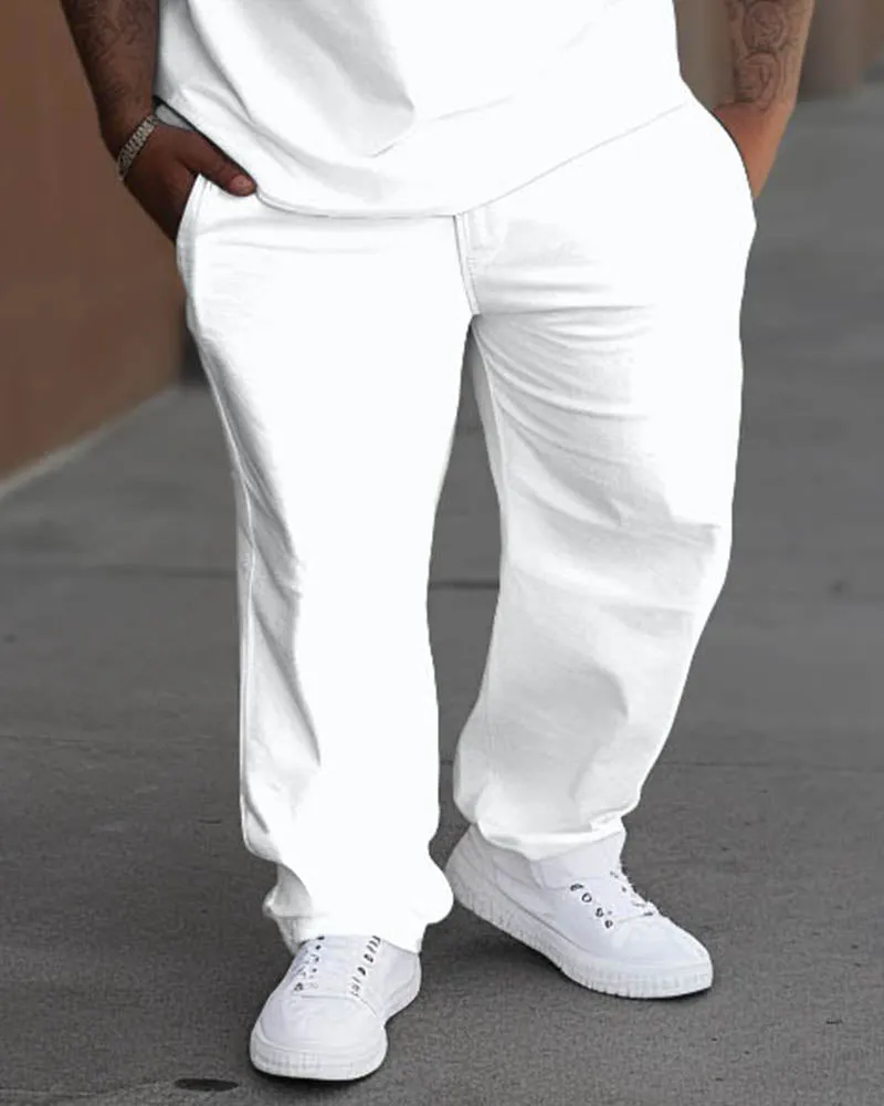 Men's Big & Tall Simple Patchwork Letter Printed T-shirt Pants Set sold by Biggmans product image thumbnail 3