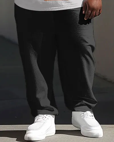 Men's Big & Tall Casual Simple Striped Print Short Sleeve T-shirt and Trousers Set sold by Biggmans product image thumbnail 3