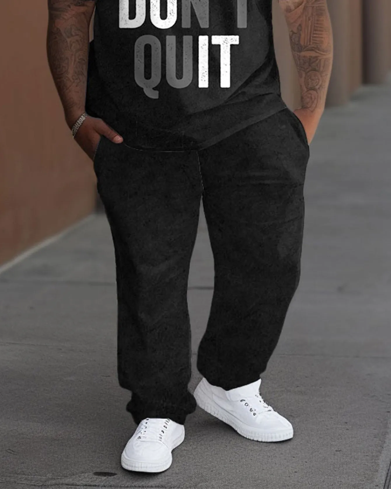 Men's Big & Tall Just Do It Print T-Shirt Trousers Set sold by Biggmans product image thumbnail 3