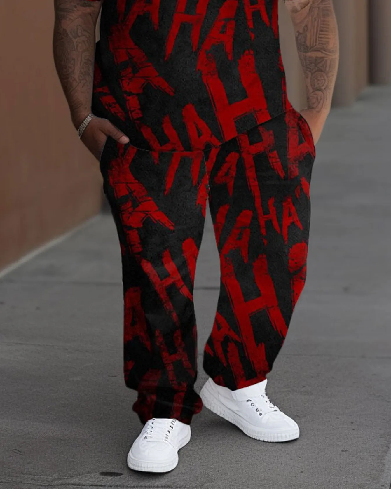 Big Men's HA Bloody Print T-Shirt Trousers Set sold by Biggmans product image thumbnail 3