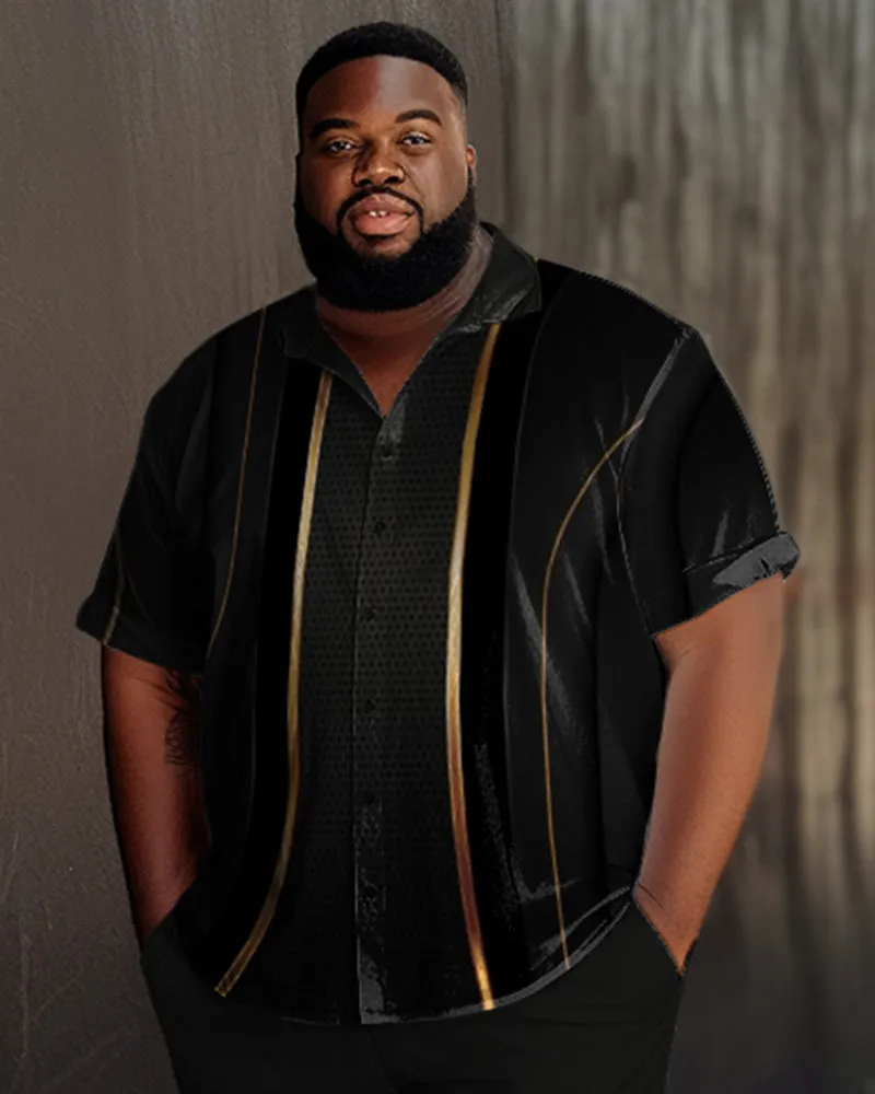 Plus Size Men's Abstract Print Leisure Short Sleeve Walking Suit sold by Biggmans product image thumbnail 2