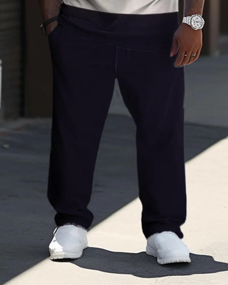 Big & Tall Men's Striped Color Matching Sports And Leisure Two-Piece Set sold by Biggmans product image thumbnail 3