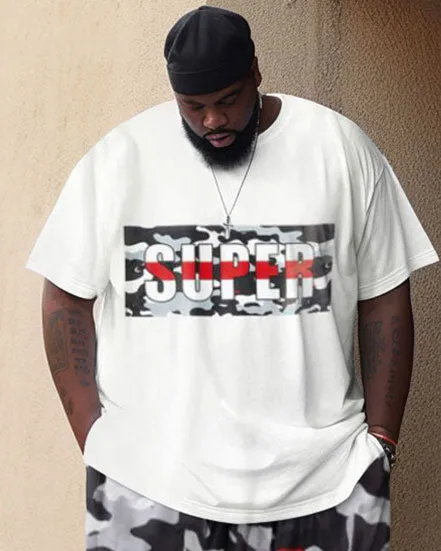 Big Guys Street Retro Super Hip-Hop Camouflage Casual Two-piece Set sold by Biggmans product image thumbnail 2