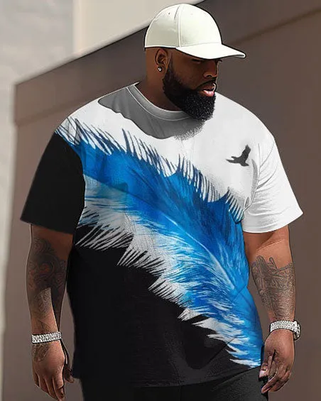 Men's Big and Tall Casual Feather Print Short Sleeve Trousers Set sold by Biggmans product image thumbnail 2