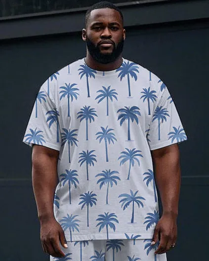 Men's Big Size Hawaiian Style Coconut Trees All Over Printed Short Sleeve T-shirt and Shorts Set sold by Biggmans product image thumbnail 2
